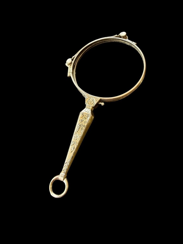 Antique FB Sterling Silver Lorgnette Pendant Glasses Edwardian Eyeglasses Opera